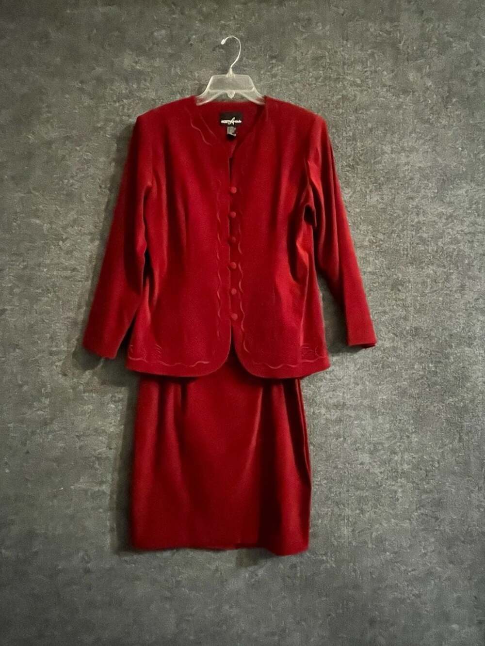 Positive Attitude Velvet Skirt Suit with Embroidered Accents 003-124